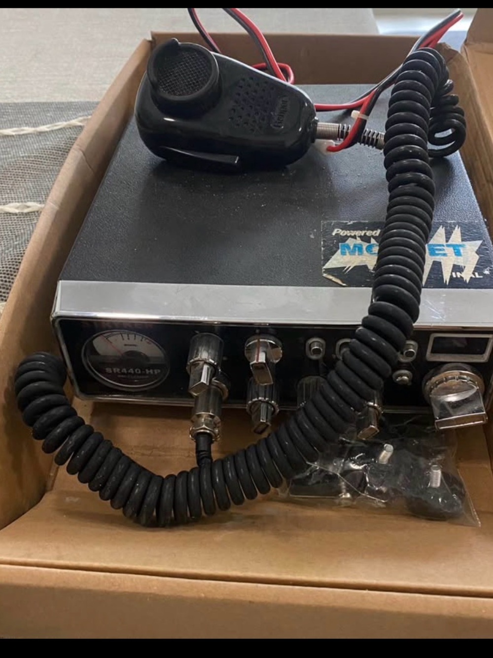 Sryter Black Portable CB Radio with Hand Microphone and Coiled Cable